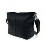 Дамска чантa за през рамо от естествена кожа - черна