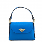 Дамска чантичка с 2 дръжки от естествена кожа Alena  - синя