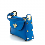 Дамска чантичка с 2 дръжки от естествена кожа Alena  - синя