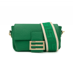 Дамска чантичка от естествена кожа с 3 дръжки - зелена