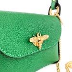 Дамска чантичка с 2 дръжки от естествена кожа Alena  - зелена