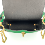 Дамска чантичка с 2 дръжки от естествена кожа Alena  - зелена