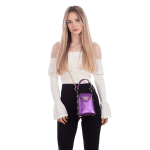 Дамска чантичка с 2 дръжки от естествена кожа Azzurra  - металическо лилаво