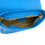 Дамска чантичка с 2 дръжки от естествена кожа Napolia - синя