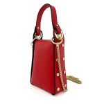 Дамска чантичка с 2 дръжки от естествена кожа Azzurra  - червено