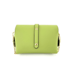 Чантичка за през рамо от естествена кожа Rosana - светло зелена