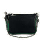 Комплект от 2 чанти за през рамо от естесвена кожа - черно/зелено