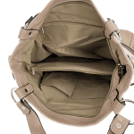 Голяма дамска чанта тип торба - бежово/светло кафяво