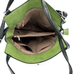 2 в 1 - Дамска чанта и раница - зелено/черно