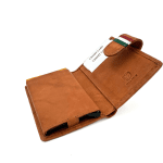 Унисекс кожено портмоне със система против кражби - керемидено кафяво