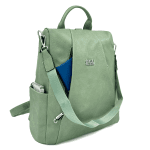 2 в 1 - Раница и чанта със секретно закопчаване - светло зелена