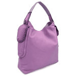Дамска чанта тип торба с опушен ефект - светло кафява