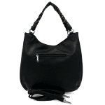 Голяма дамска чанта тип торба - черно/кафяво