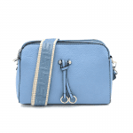 Чанта за през рамо с 3 отделения и цветна дръжка - лавандула
