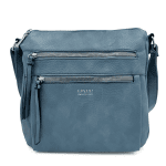 Чанта за през рамо с 2 големи отделения - светло синя