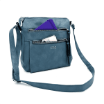 Чанта за през рамо с 2 големи отделения - светло синя