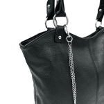Голяма дамска чанта тип торба - черна