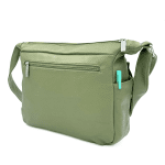 Чанта за през рамо с 2 отделения и много джобове - зелена