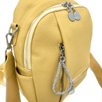 2 в 1 - Дамска раница и чанта с интересни детайли - жълта