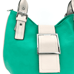 Голяма дамска чанта с регулиращи се дръжки - зелена