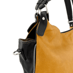Голяма дамска чанта тип торба - фуксия/черно