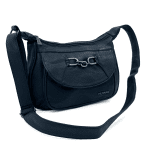 Чанта за през рамо с 2 големи отделения и много джобове - черна