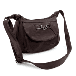 Чанта за през рамо с 2 големи отделения и много джобове - керемидено кафява