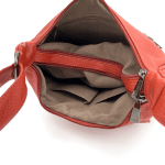 Чанта за през рамо с 2 големи отделения и много джобове - червена